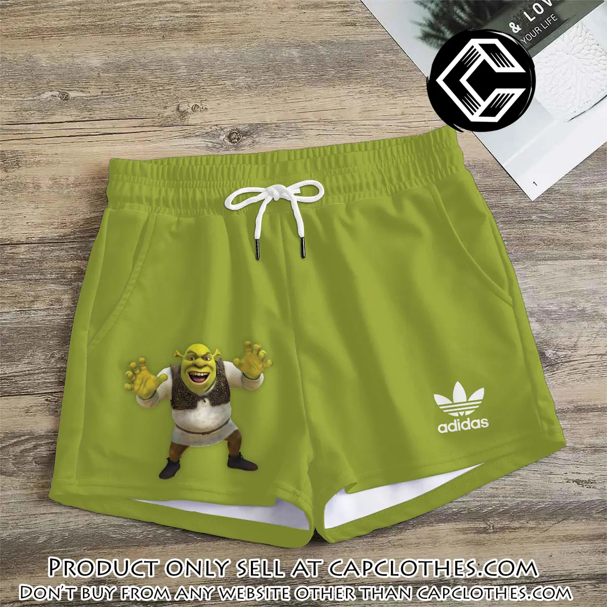 Premium shrek in adidas women shorts lady beach shorts wms1085 cc1934667